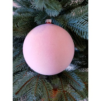 Новогодний шар "Бархат" Ø130мм розовый